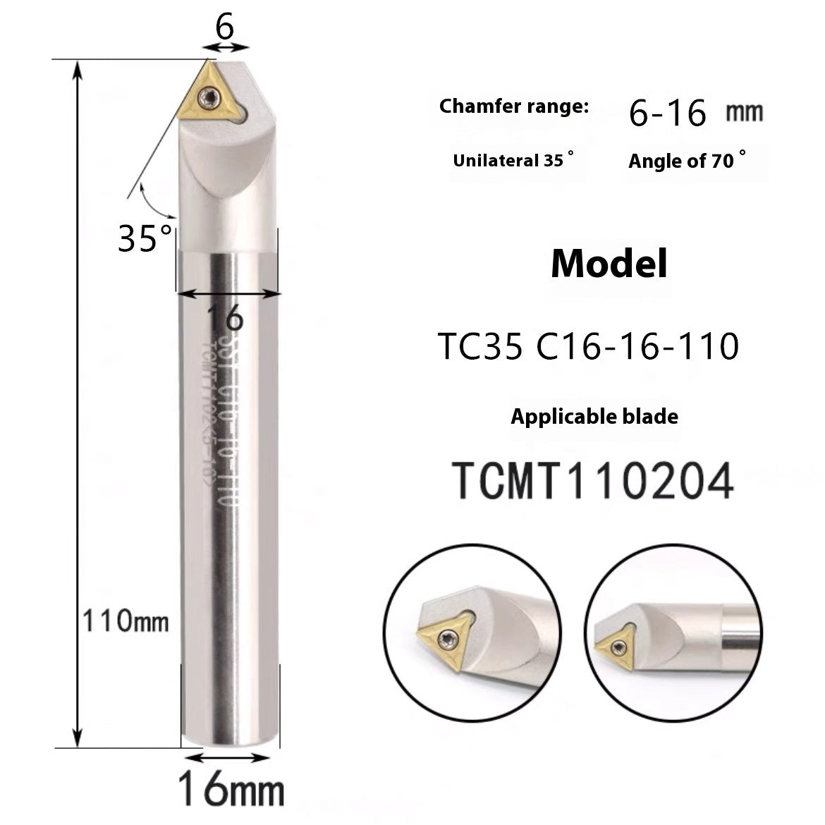 6039 Machining center 15 20 25 30 35 40 45 50 55 60 65 70 75 degree chamfering toolholder TCMT Shandong Denso Pricision Tools Co.,Ltd.